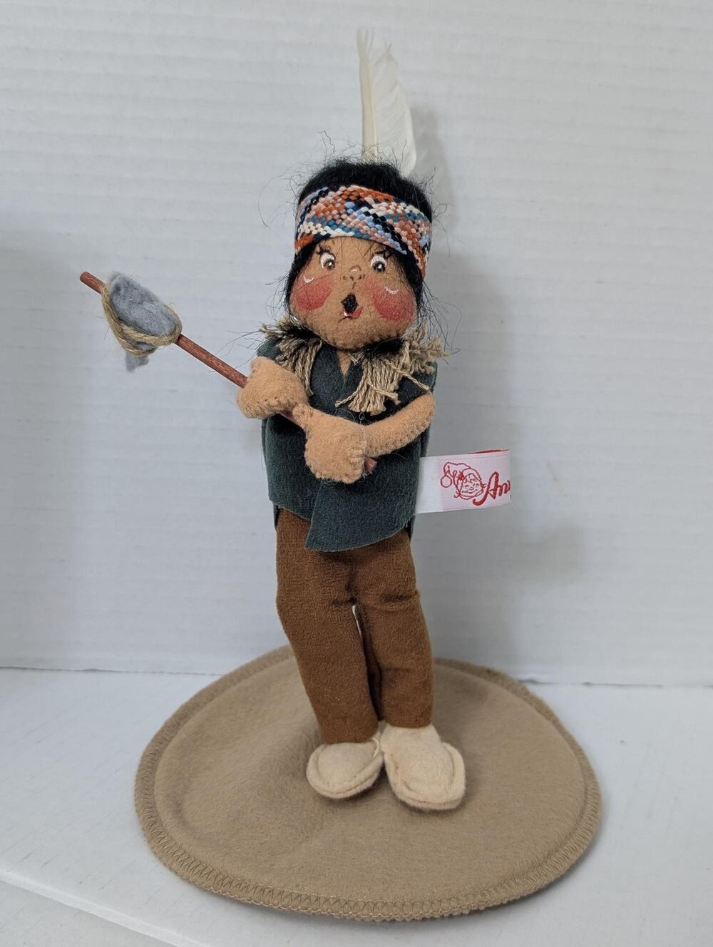 1996 Annalee Native Boy With Tomahawk 7inch Felt Doll